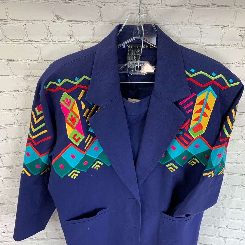 NWT Diffusion 1993 Vintage Tribal Aztec Suit - Picture 12 of 16